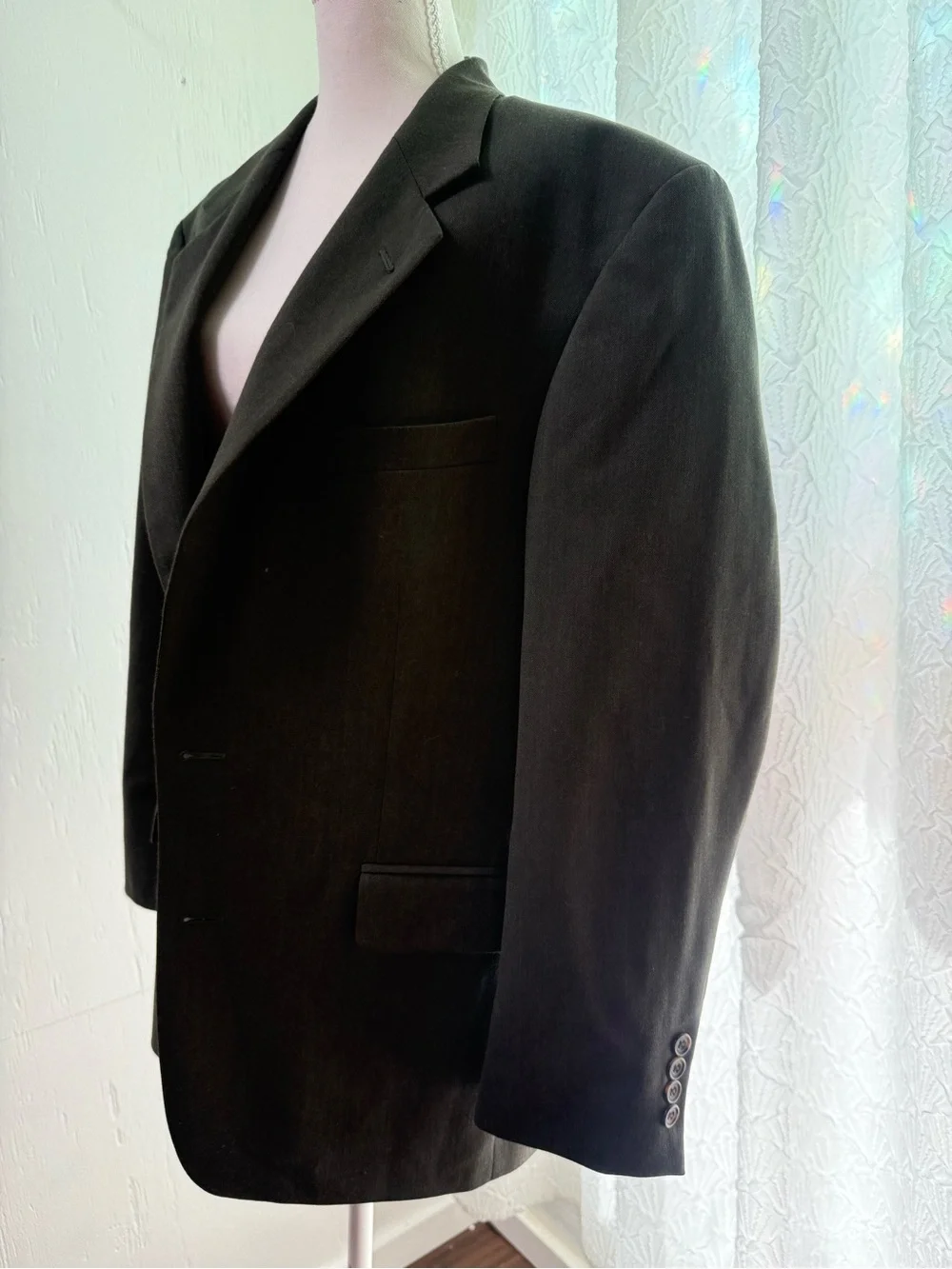 Oscar de la Renta Men's Black Two-Button Blazer
